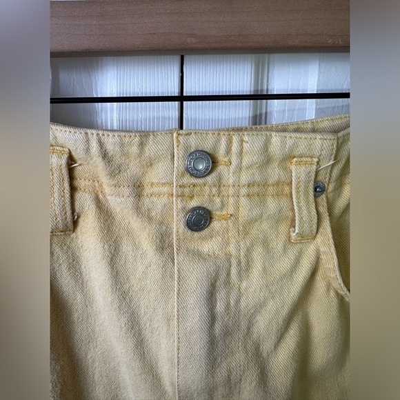 VTG Jordache Skirt Womens 8 Denim Jean Yellow Pencil Knee Length Pockets 80s 90s - Picture 4 of 8